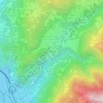 Targnod topographic map, elevation, terrain
