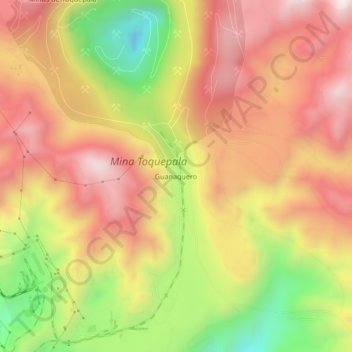 Guanaquero topographic map, elevation, terrain