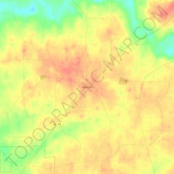 Horton topographic map, elevation, terrain