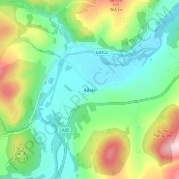 Advie topographic map, elevation, terrain
