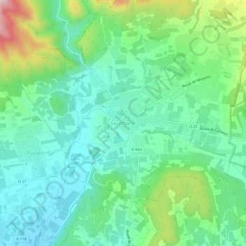 Lourmarin topographic map, elevation, terrain