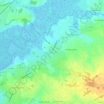 Le Fenouiller topographic map, elevation, terrain