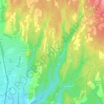 Pianbosco topographic map, elevation, terrain