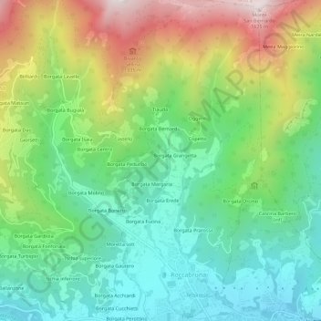 Borgata Cesani topographic map, elevation, terrain