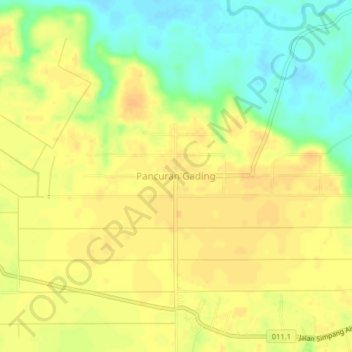 Pancuran Gading topographic map, elevation, terrain
