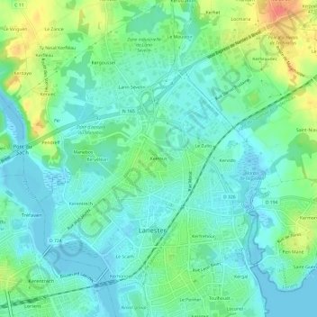 Kerrous topographic map, elevation, terrain