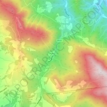 Mulinaccio topographic map, elevation, terrain