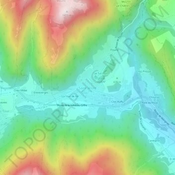 Saint-Jeoire topographic map, elevation, terrain