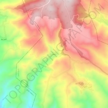 Bahhur topographic map, elevation, terrain