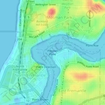 Preston Point topographic map, elevation, terrain