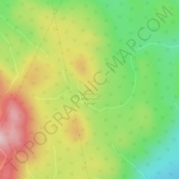 Cameron Mountain Range topographic map, elevation, terrain