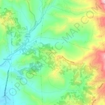 San Luigi topographic map, elevation, terrain