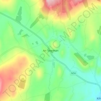 Termon topographic map, elevation, terrain