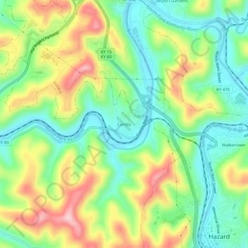 Combs topographic map, elevation, terrain
