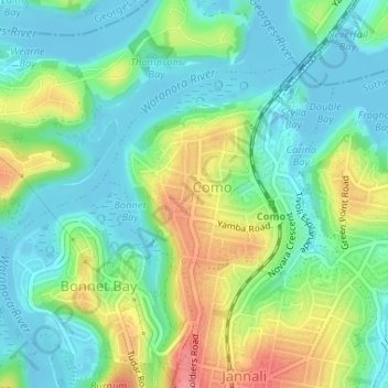 Como West topographic map, elevation, terrain