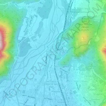 Ospedaletto topographic map, elevation, terrain