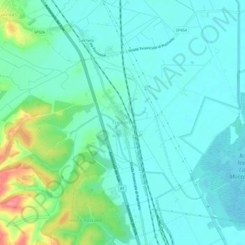 Tre Berte topographic map, elevation, terrain