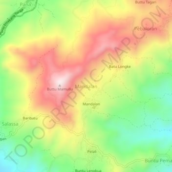 Mandalan topographic map, elevation, terrain