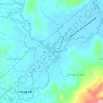 Santo Rosario topographic map, elevation, terrain