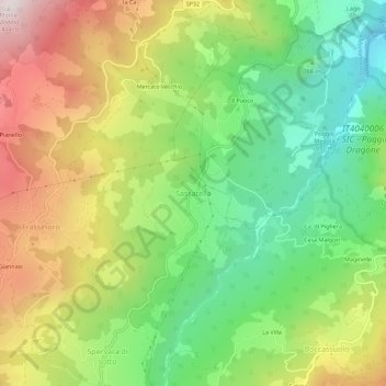 Sassatella topographic map, elevation, terrain