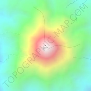 Mount Bagana topographic map, elevation, terrain