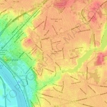 Old Hill topographic map, elevation, terrain