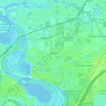 Amanda topographic map, elevation, terrain