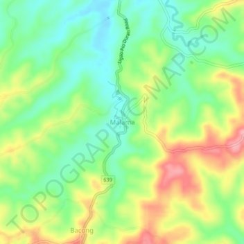 Malama topographic map, elevation, terrain