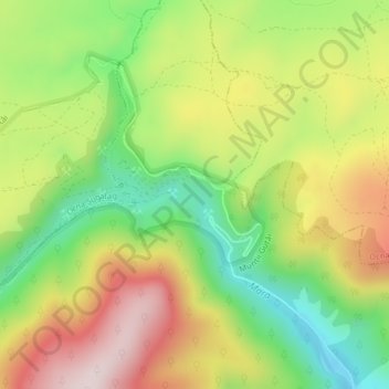 Runcu topographic map, elevation, terrain