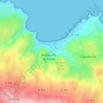 Hameau Mesnil topographic map, elevation, terrain