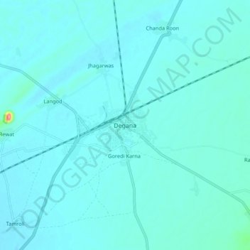 Degana topographic map, elevation, terrain