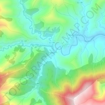 Cerezal topographic map, elevation, terrain