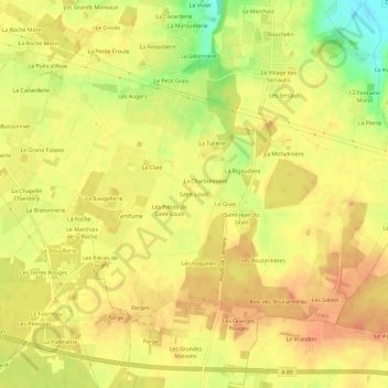 Saint-Louis topographic map, elevation, terrain
