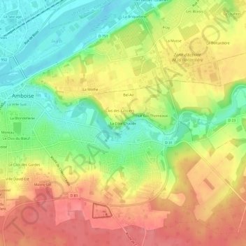 La Côte Chaude topographic map, elevation, terrain