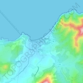 Losari topographic map, elevation, terrain