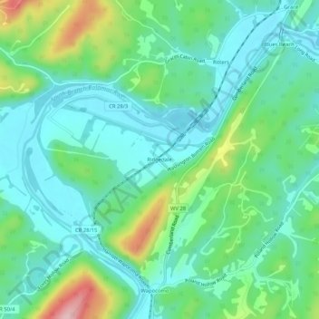 Ridgedale topographic map, elevation, terrain