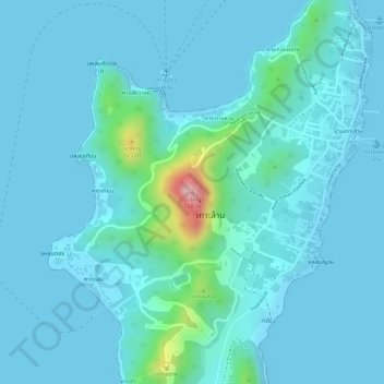 Khao Yai topographic map, elevation, terrain