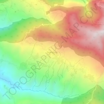Semjong topographic map, elevation, terrain