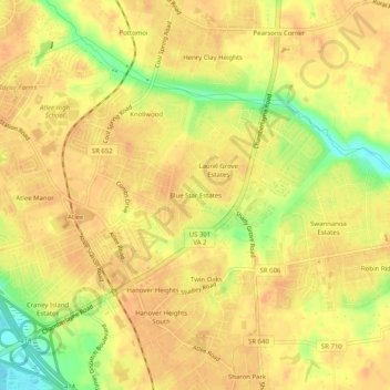 Blue Star Estates topographic map, elevation, terrain