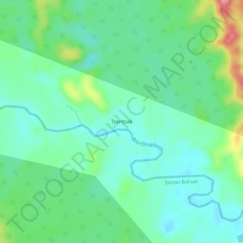 Tsentsak topographic map, elevation, terrain