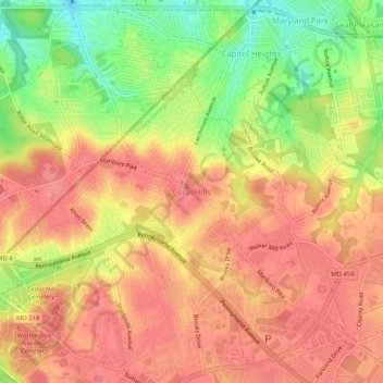 Coral Hills topographic map, elevation, terrain
