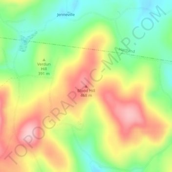 Blood Hill topographic map, elevation, terrain