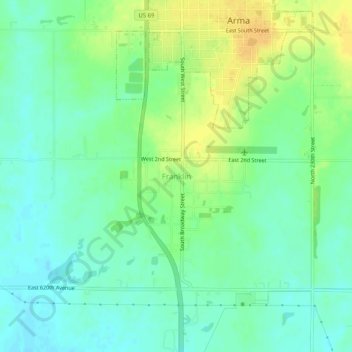 Franklin topographic map, elevation, terrain