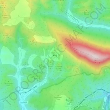 Napal topographic map, elevation, terrain