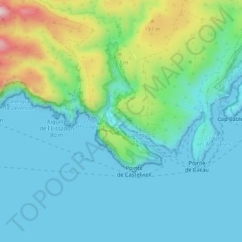 Dalle du Chat topographic map, elevation, terrain