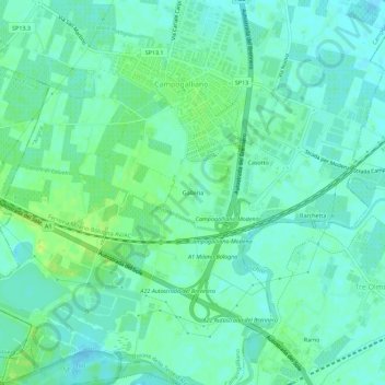 Galleria topographic map, elevation, terrain