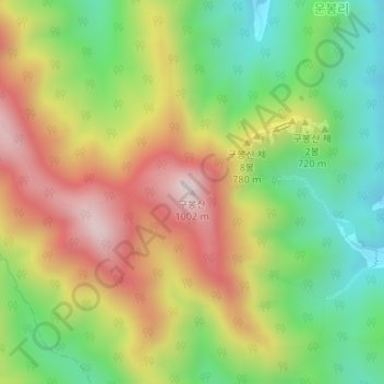 Gubongsan topographic map, elevation, terrain