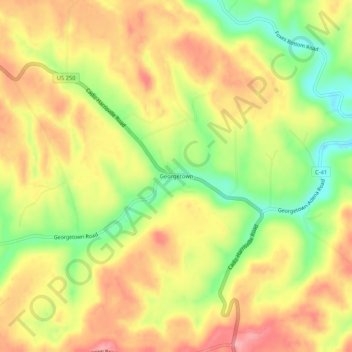Georgetown topographic map, elevation, terrain