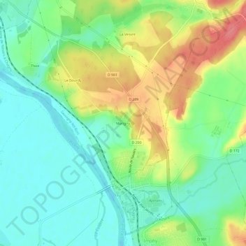 Marigny topographic map, elevation, terrain