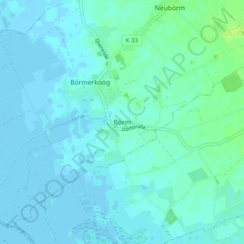 Börm topographic map, elevation, terrain